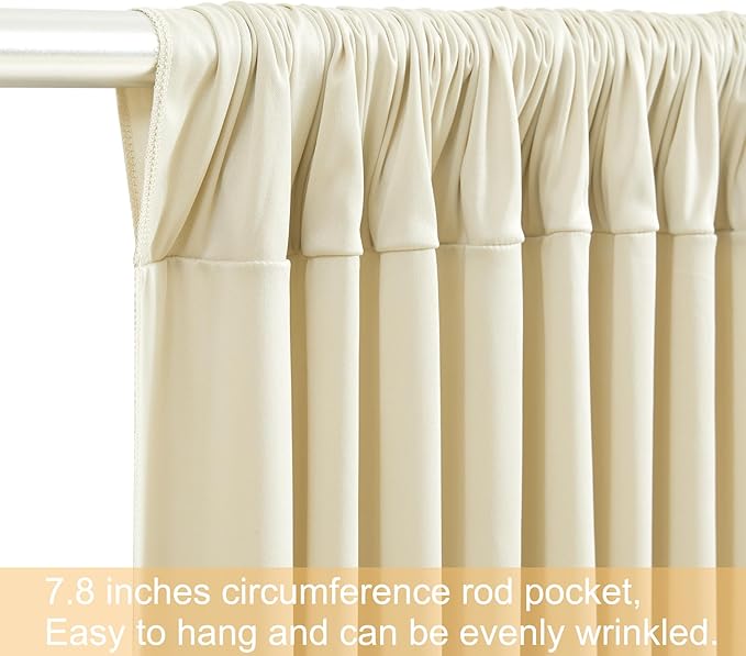 4 Panels Backdrop Curtains for Wedding Party Wrinkle Free Beige Backdrops Curtain Drapes Fabric Decorations Photo Back Drop Cloth for Baby Shower Photography Stage Reception 20ft(W) x 12ft(H)