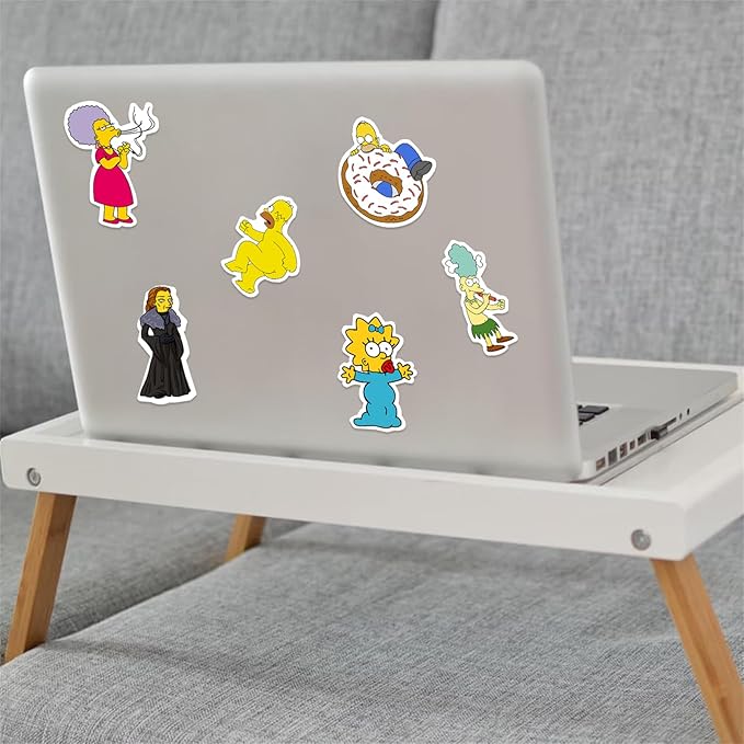 50pcs Cartoon Anime The Simpsons Stickers for Teens Adult, Waterproof Vinyl Cartoon Movie Decal for Water Bottle Skateboard Guitar Travel Case Bike Laptop,Car Bumper,Luggage,Phone (simps)