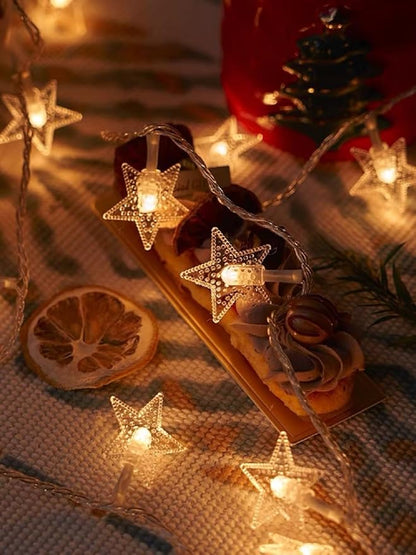 Star Plug in String Lights, 16ft 50 LED Plug in Star Warm White Fairy Lights for Birthday Party Holiday Christmas Home Decoration