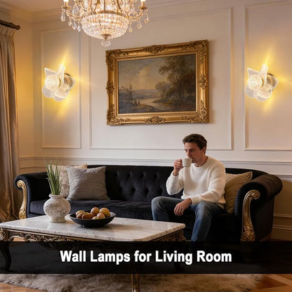Wall Lamps for Bedroom with Bathroom Light Fixtures, Wall Lights for Living Room with 3 Color 3000K-6000K, Gold Modern LED Wall Sconce Light for Bedroom Living Room Corridor Vanity Hallway