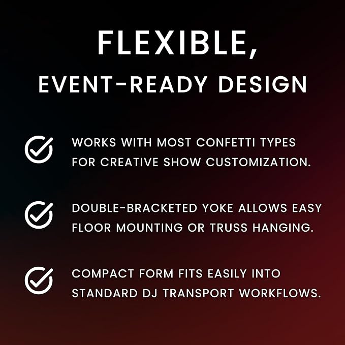 CHAUVET DJ FunFetti Shot Professional Confetti Launcher w/Wireless Remote for Concerts, Parties, and Special Events