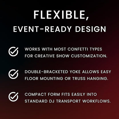 CHAUVET DJ FunFetti Shot Professional Confetti Launcher w/Wireless Remote for Concerts, Parties, and Special Events