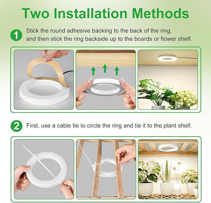 Indoor Plant Grow Lights, 180 LEDs Full Spectrum Grow Lamp, Plant Growing Light for Cabinets and Plant Shelf, with 6/12/16H Auto Timer, 3 Lighting Modes, 10 Brightness Levels, 3 Head 4.72 in