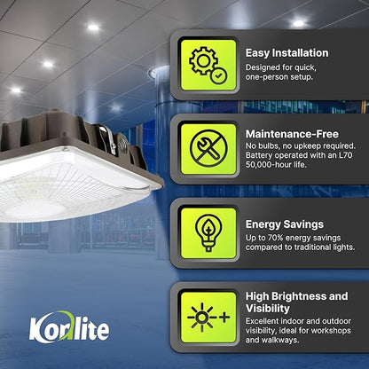 Konlite - 60W (8000LM) Residential & Commercial Indoor & Outdoor Lights for Walkways, Garages & More, Outdoor Light Fixture, UL, Dark Bronze