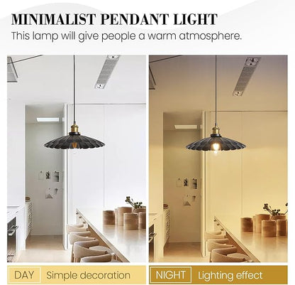 Plug in Pendant Lights for Ceiling,15.7 Inch Retro Black Metal Shade Plug in Hanging Lamp On/Off Switch Dining Room Hallway Hanging Pendant Light for Farmhouse