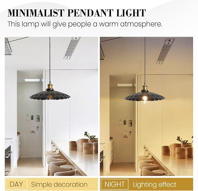 Plug in Hanging Light,15.7 Inch Retro Black Metal Shade Plug in Hanging Lamp On/Off Switch Dining Room Hallway Vintage Hanging Pendant Light for Farmhouse 2Pack