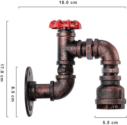 Kawell Vintage Wall Light Fixtures Industrial Retro Wall Sconce Light Creative Water Pipe Wall Lamp Iron Art E26 60W Max for Bedroom Kitchen Restaurant Loft Cafe Bar Hallway