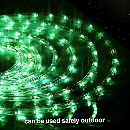 Green LED Rope Lights, 1080 LEDs Waterproof Rope Lights, 110V Cuttable Connectable Rope Lights Waterproof Decorative Lighting for Indoor/Outdoor, Patio, Halloween and Christmas Decorations