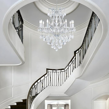 12-Light Crystal Maria Therese Luxury K9 Crystal Chandelier for Dining, Living Room, Bedroom, Entryway