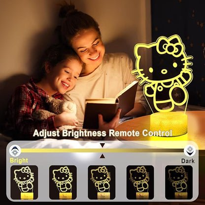 KIEAL 16 Colors Cartoon Night Light, Anime Character Change Decor Lamp with Remote, Dim, Timer, Fans Kids Gifts for Christmas Birthday Boys Girls