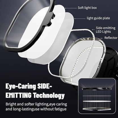 1Pack Video Conference Lighting, Zoom Lighting for Computer with Clamp, 30 Light Modes, Eye-Caring Swing Arm Desk Light with Memory & Timing Func for Home Office, Video Call, Video Conferencing