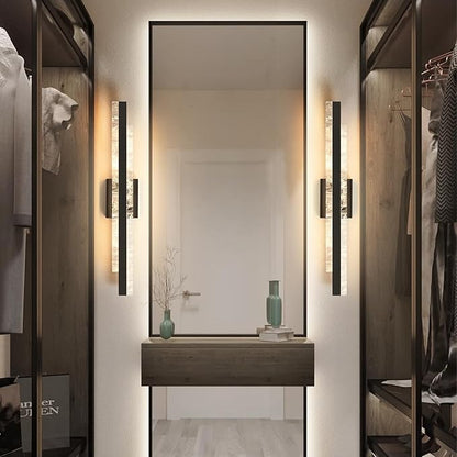 Modern Bathroom Vanity Light: Matte Black 27 inch 28W Dimmable LED Bath Bar Light Fixtures Over Mirror - Wall Sconce Picture Lights for Paintings Cabinets Bedroom 3000k