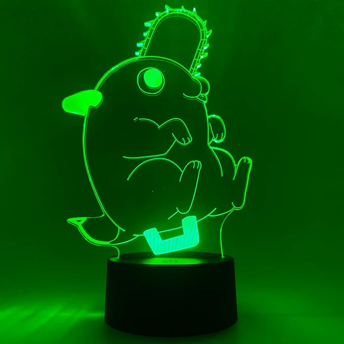 Otaku Lamps Pochita Chainsaw Man – Anime Lamp Figure Night Light, 16 Color RGB LED – 3D Anime Room Décor Gift for Otaku