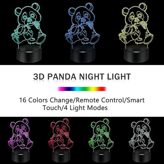 BASSI Panda Gift Panda Lamp for Kids, 16 Colors Changing Remote Control Night Light Panda Toy - Birthday for Boys Girls Age 3 4 5 6 7 8 9 Teenages