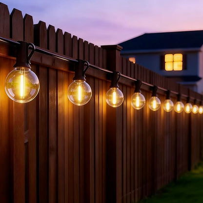 Outdoor String Lights 100FT with 50+2 G40 LED Bulbs, Shatterproof & Waterproof Patio Lights, Connectable Globe String Lights for Backyard Porch Deck Bistro Garden Party