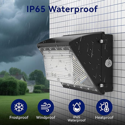 LED Wall Pack Light 120W, 18000LM 5000K Daylight, Outdoor Lighting with Dusk-to-Dawn Photocell, LED Wall Pack for Parking Lot, Warehouse, Yard, ETL Listed (120W - 1P)