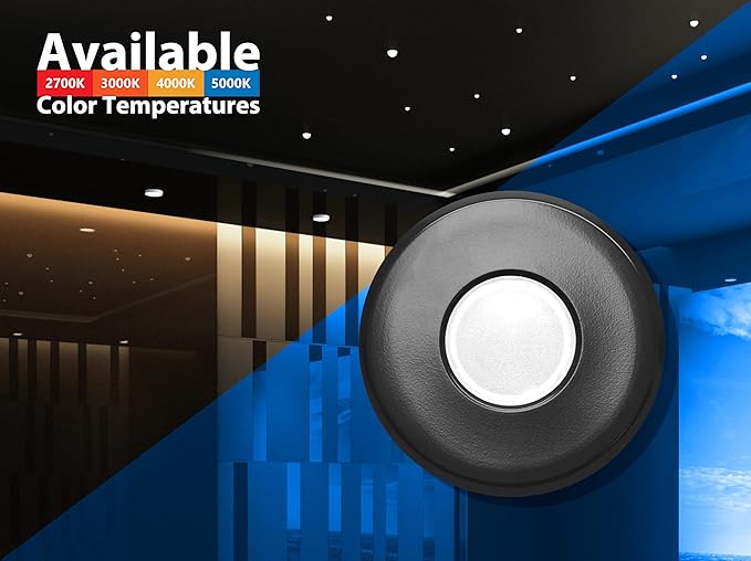 SureFit(v3) LED Flush Mount Ceiling Light, 3000K with Round Black Trim (DLF301203KRDBK)