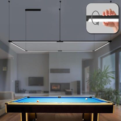 Solvita Professional LED Billiard & Pool Table Light, Non-Flickering & Evenly Distributed Lighting Source, Adjustable Height & 360° Rotatable Light Angle - Daylight 5000K (49.6 x 98.5 inch)