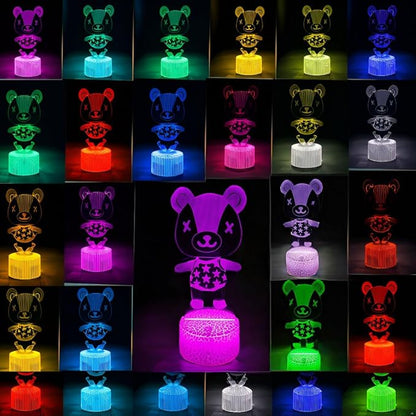 3D Night Light, 16 Color Changing Cartoon USB Desk Lamp Illusion Lighting with Remote Control for Home Decor Gift for Kids. (Stitches)