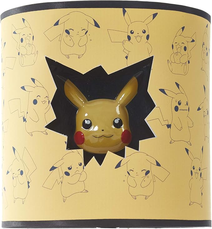 Pokemon Die Cut Double Shade Table Lamp, Yellow