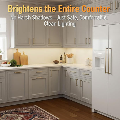 TORCHSTAR Ultra-Slim LED Under Cabinet Lighting Fits 18 Inch Cabinets, 5CCT 12W 900LM, Hardwired & Plug-in, 120V CRI90 Linkable Dimmable Thin Under Counter Lights for Kitchen, ETL T24, Pack of 2