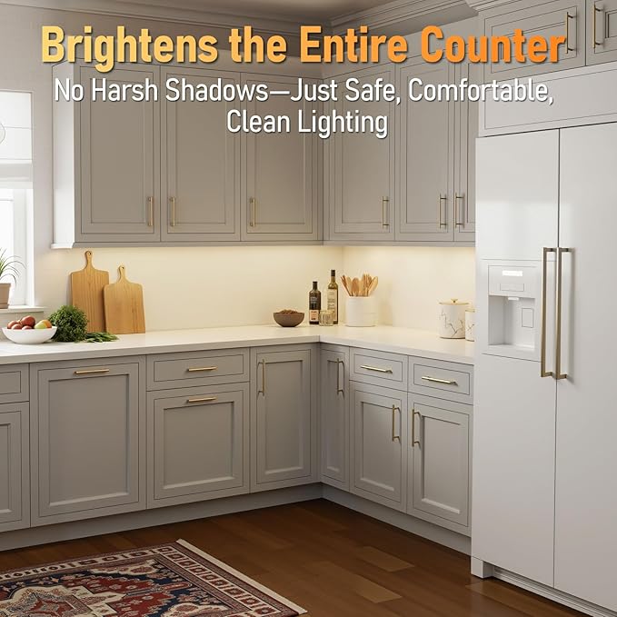 TORCHSTAR Ultra-Slim LED Under Cabinet Lighting Fits 18 Inch Cabinets, 5CCT 12W 900LM, Hardwired & Plug-in, 120V CRI90 Linkable Dimmable Thin Under Counter Lights for Kitchen, ETL T24, Pack of 4