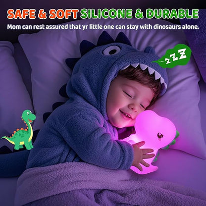 OneFire Dinosaur Toys for Kids 3-5,16 Colors+Silicone+Dimmable+12 Hr Use Night Light for Kids Night Light,Toys for 3-8 Year Old Boy,Toddler Birthday Gift,Dinosaur Room Decor for Boys,Girl,Baby,Toddler