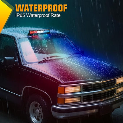 Nilight 12LED Wireless Emergency Strobe Light Red White Blue 14'' Magnetic Mount Mini Light Bar 12V Rooftop Powered Hazard Warning Flashing Lights for Car Truck Trailer Snow Plow Construction Vehicles