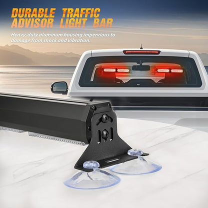 Nilight 40LED Red Emergency Strobe Traffic Advisor Light Bar with Suction Cups Dash Safety Warning Hazard Flashing Lights Interior Front/Rear Windshield for Trucks Construction Vehicles