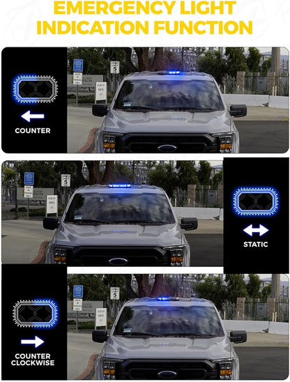 Xprite Blue Rooftop Emergency Strobe Light Bar, Beacon Safety Flashing Police Lights w/Control Panel Magnetic Base for Police Law Enforcement POV Vehicles Trucks