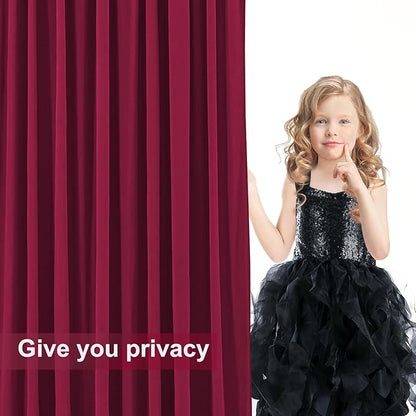 6 Panels Burgundy Backdrop Curtains for Wedding Party Wrinkle Free Backdrops Curtain Drapes Fabric Decorations Maroon Photo Back Drop for Baby Shower Photography Stage Reception 30ft(W) x 12ft(H)