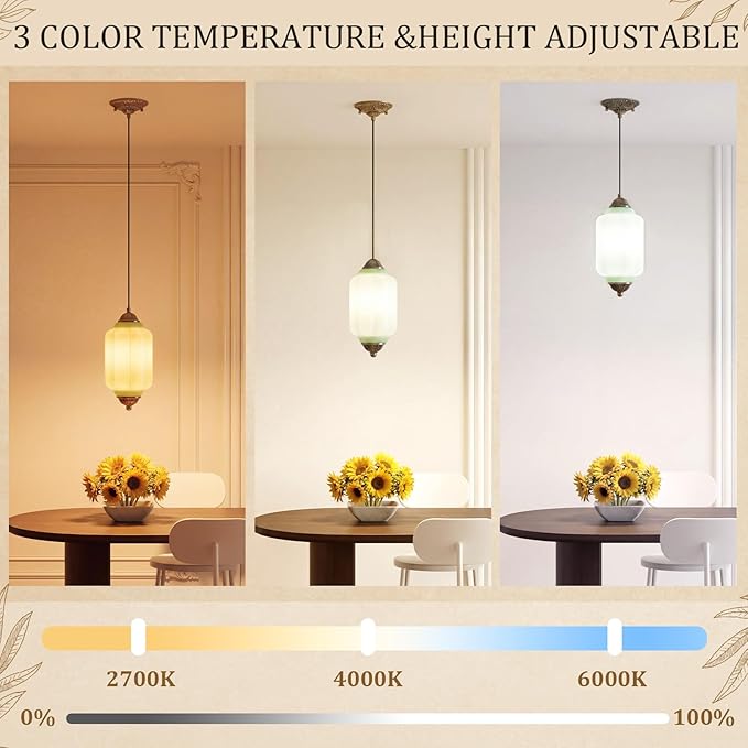 Gerrii 2 Pack Vintage Milk Glass Pendant Lights 5.5″ Green Brass Ceiling Hanging Light Fixtures Antique Pendant Lighting for Kitchen Island, Dining Room, Bedroom, Hallway, E12 Bulb Included