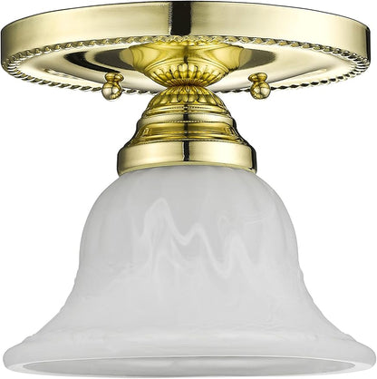 Livex Lighting 1530-02 Edgemont 1-Light Ceiling Mount, Polished Brass