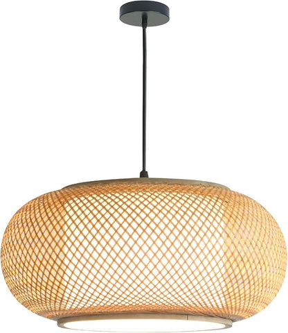 Bamboo Pendant Light Dining room light japanese Light fixture Country style Ceiling Hanging Light Beige Boho Antique Lantern Applicable for Kitchen Island Teahouse Living Room bedroom Restaurant