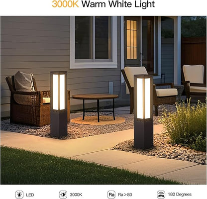 MVBT Solar Pathway Lights Outdoor, 31.5" Landscape Path Lights, IP65 Waterproof Bollard Light Outdoor, 3000K Solar Lamp Path Light, Modern Commercial Pathway Lighting for Walkway Driveway Garden Patio