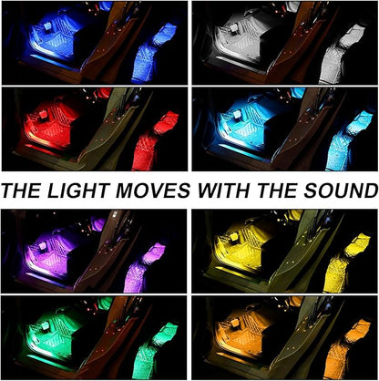 Interior Car LED Strip Lights with APP Control, 3 in 1 RGB Ambient Lighting Kit with 197 inches Fiber Optic, 16 Million Colors Music Sync LED Vehicle Cigarette Lighter Neon Strip