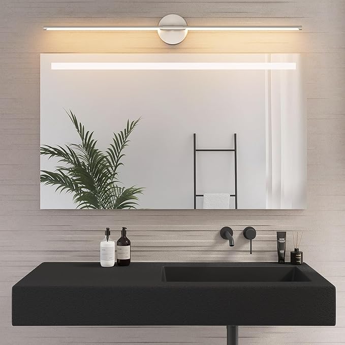 40In Sand Nickel Wall Sconces Set of Two Hardwired Linear Bathroom Sconce 360° Rotate Modern Vanity Light Bar 3000K for Bedroom Bathroom