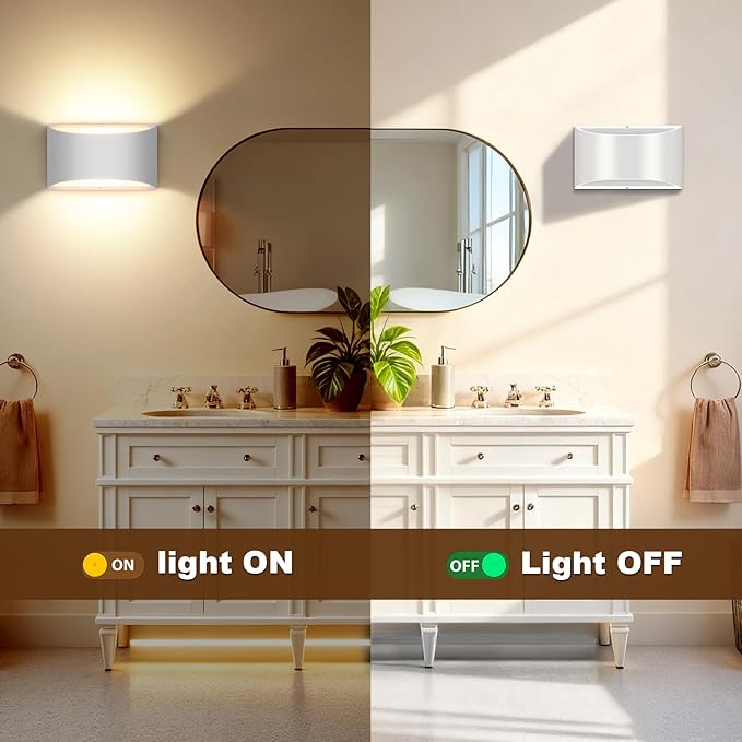 Aluminum Modern LED Wall Sconce Hardwired Indoor Wall Lights Set of 2 Up and Down Wall Mount Light for Bedroom Living Room Bathroom Hallway Entryway Stairwell Warm White 3000K(with G9 Bulbs)