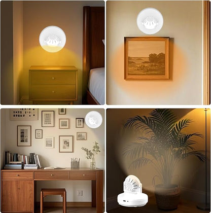 Wireless LED Spotlight Indoor, Rechargeable Uplighting with Remote Dimmable, Tree Spotlight Battery Powered Ceiling for Artwork Picture Painting Plant, 2Pack