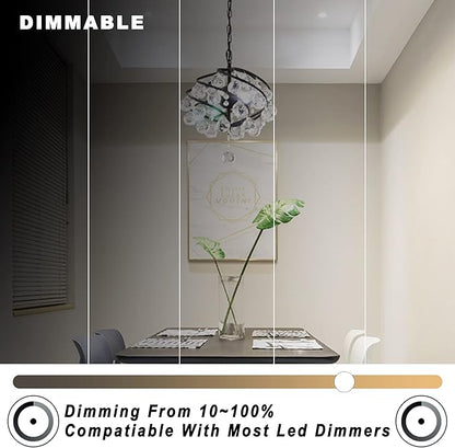 ALIDE Dimmable E12 5000k Daylight White Led Bulbs,Replace Kx-2000 40 Watt E12 Halogen Equivalent,T6 Base 120V C7 LED Candelabra Bulbs 4W Bright White for Ceiling Fan Chandelier Salt Lamp,450lm,10Pack