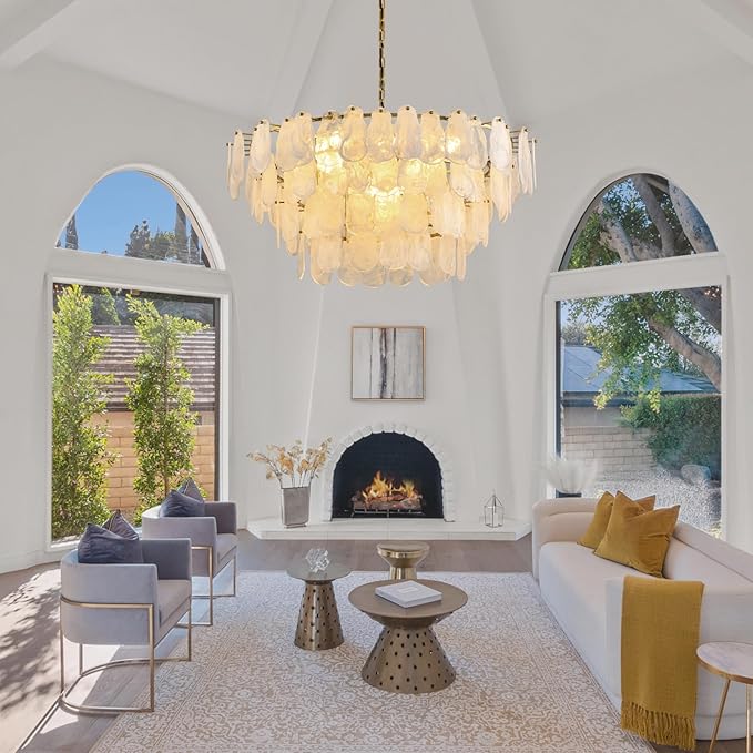 Modern Large Crystal Glass Chandelier, 39.76" Gold Luxury Hanging Pendant Light Fixture,16-Light Round Cloud Ceiling Chandeliers Lighting for Dining Room Living Room Bedroom Foyer Stairway, E12