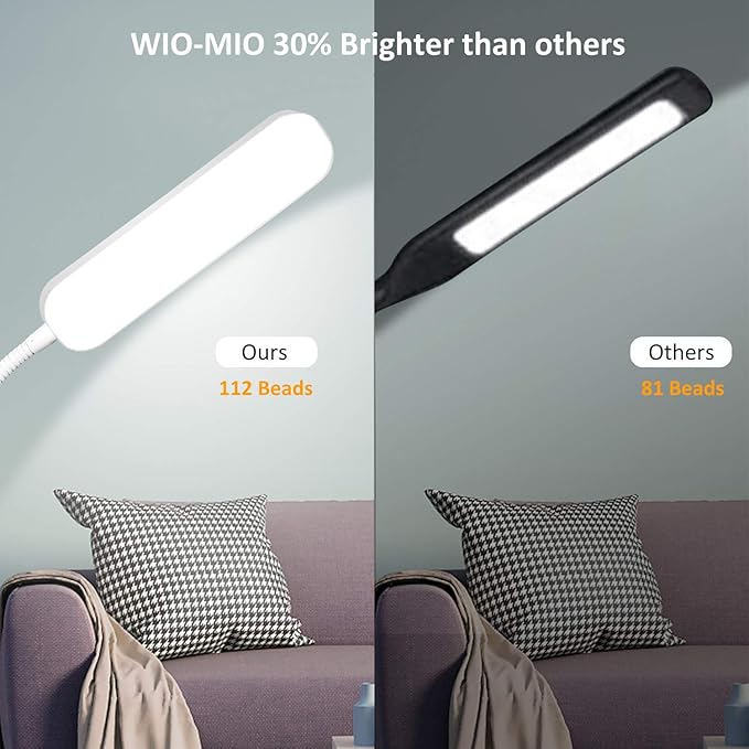 Wio-Mio Floor Lamps, 15w/1000lm Bright LED Floor Lamp with Stepless Adjustable 3000K-6000K Colors and Dimmer, Remote and Touch Control Reading Lamp, Adjustable Floor Lamp for Living Room