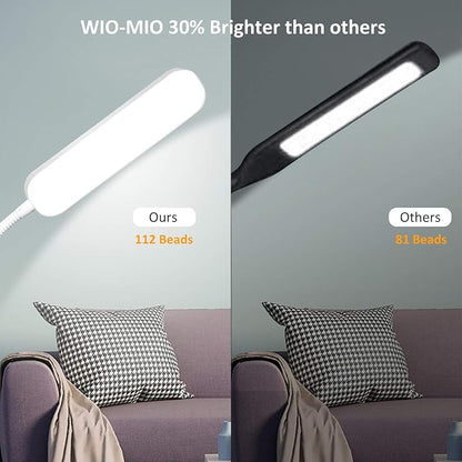 Wio-Mio Floor Lamps, 15w/1000lm Bright LED Floor Lamp with Stepless Adjustable 3000K-6000K Colors and Dimmer, Remote and Touch Control Reading Lamp, Adjustable Floor Lamp for Living Room