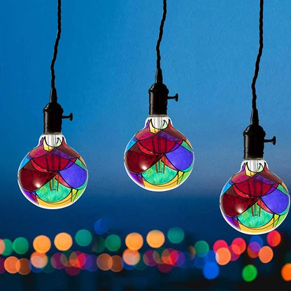 I-SHUNFA Edison Glass LED Light Bulb, E26 Standard Base 6 Watts Heatless G95 Globe Shape LED Light Bulbs for Home Party, Recreation Room,Balcony,Garden,Christmas Decoration