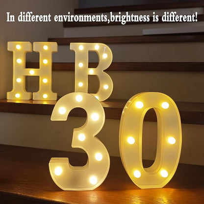 LED Marquee Numbers, Small Light Up Numbers for Party, 8.58 Inch Battery Powered Lighted Number for Birthday, Night Light, Table or Home Decor (Number 3)