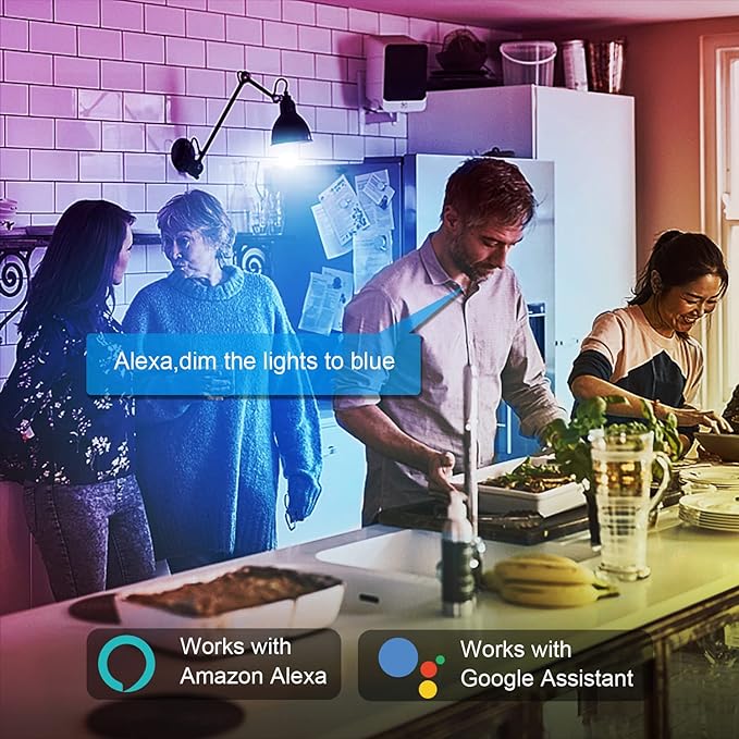 DAYBETTER Smart Light Bulbs, Alexa Light Bulb, WiFi Color Changing Light Bulb, Smart Bulbs that Work with Alexa & Google Home, Music Sync LED Light Bulb, A19 E26 9W 810LM Smart Home Lighting, 2 Pack