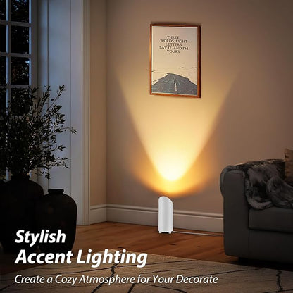 Uplighting Indoor, 7W Floor Can Lights with 2700K LED GU10 Bulbs, IP44 Waterproof Uplights Spotlight for Dark Corner Sofa House Plant Wall Artwork Indoor, 6.5FT Plug Cord & Foot Switch, White