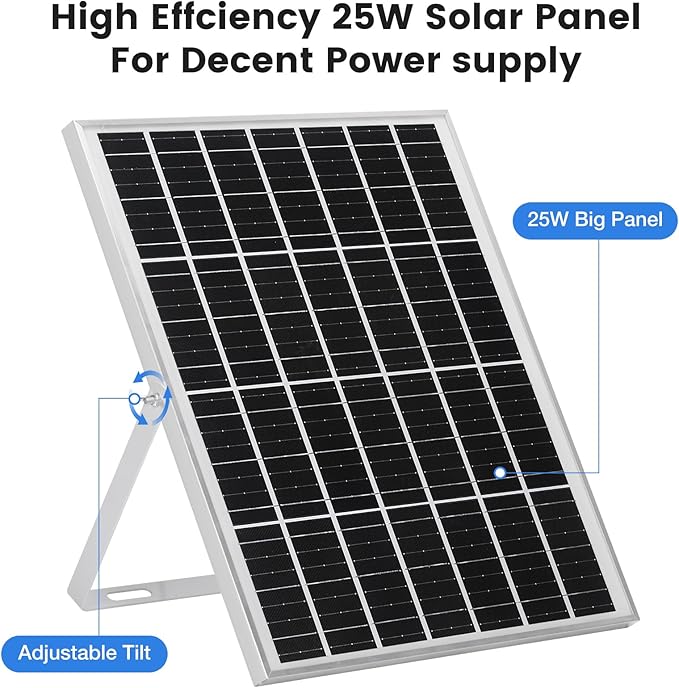 Fanspex 20.5'' Solar Rechargeable Ceiling Fan Light with Battery Backup, 25W Solar Powered Hanging Fans for Outdoor Gazebo, Chicken Coop, Greenhouse, Shed, Pet House