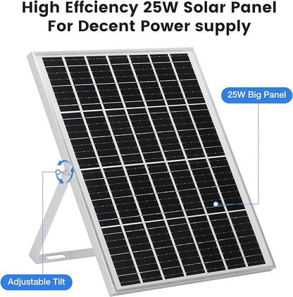 Fanspex 20.5'' Solar Rechargeable Ceiling Fan Light with Battery Backup, 25W Solar Powered Hanging Fans for Outdoor Gazebo, Chicken Coop, Greenhouse, Shed, Pet House