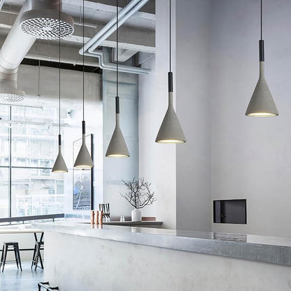 Farmhouse Black Pendant Light Fixtures 1-Light Concrete Industrial Kitchen Island Pendant Lighting for Dining Room Bedroom Hallway Pendant Ceiling Lamp